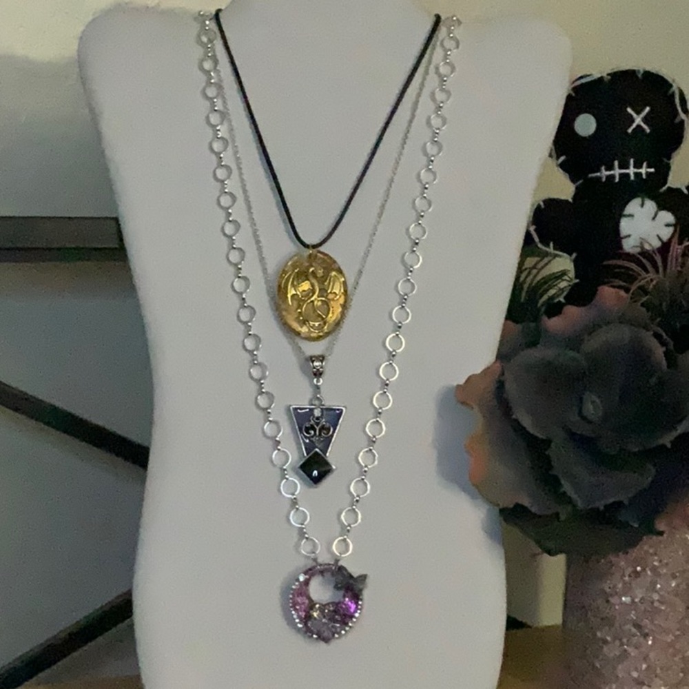 One of a Kind Large Handmade Acrylic Design Pendant Necklaces